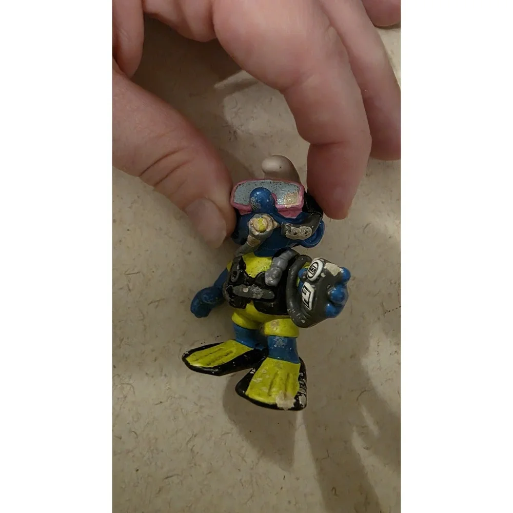 Smurfs 20466 Scuba Diver Smurf Vtg Figure Mask Snorkel Schleich PVC Figurine